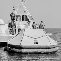 AP1-88 hovercraft with SAS undergoing lifeboat trials